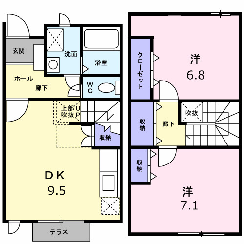 【間取り】 | メゾンパルテール　Ｂ