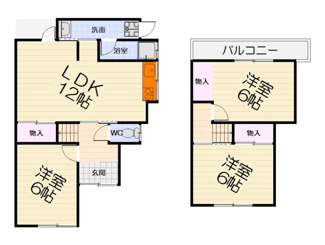 【間取り】 | 鳳東町7丁テラスハウス