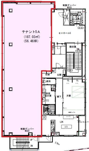 足立区西新井本町２丁目の店舗事務所の間取り