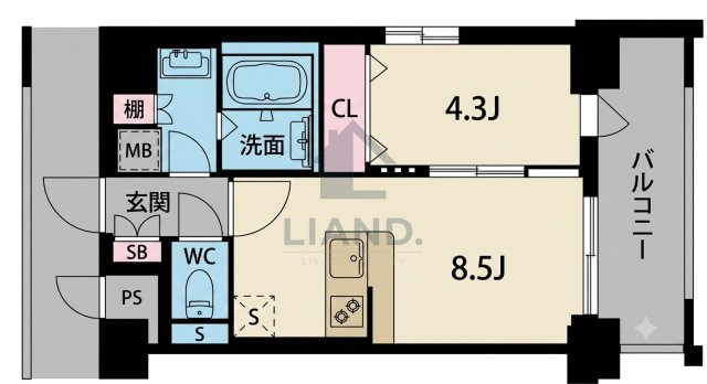 Flusso d'aria博多駅前　東住吉小学校区の間取り|Flusso d'aria博多駅前