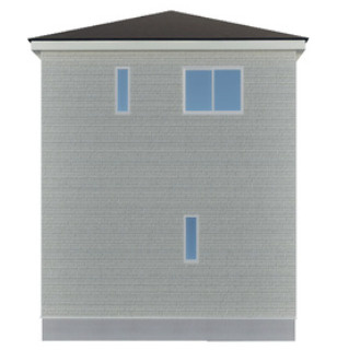 「大型納戸完備」高知市福井町第1　1号棟新築一戸建ての外観パース|シンプルで美しい外観ラインが魅力♪