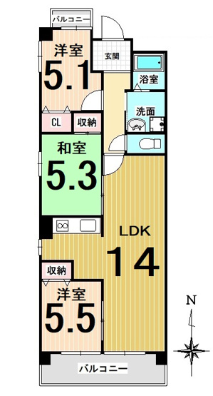 【間取り】 | ユーハウス鶴舞Ⅱ