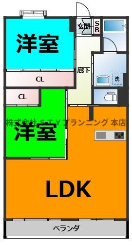 仲介手数料０円！MIKAZUKI GARDENの間取り