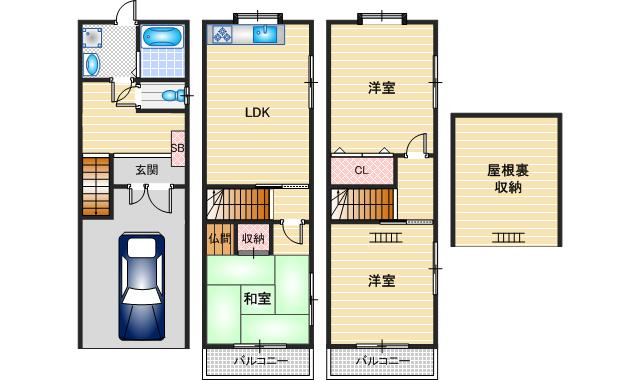 芝生町2丁目戸建の間取り