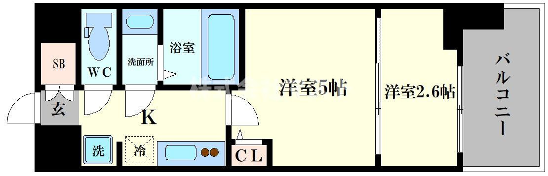 セレニテ難波グランデノールの間取り