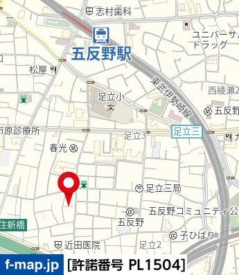 ルネコート五反野コンフィの地図