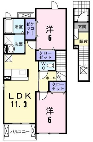ペアセロベＡの間取り