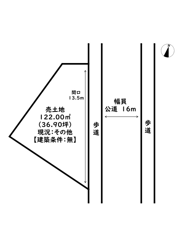 姫路市御国野町国分寺/売土地の土地図