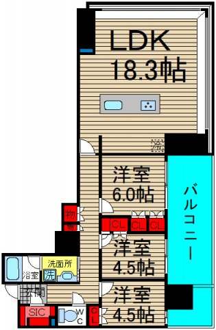 RJR堺筋本町タワーの間取り