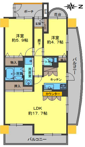 ユニハイム東灘の間取り