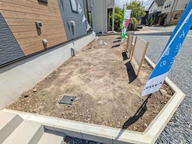下妻市鬼怒第7　1号棟の庭|日当たりや広さを現地で体感してください。理想のガーデニングや家庭菜園を始めてみませんか。