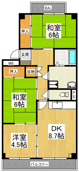 【間取り】 | プレステージ北野田
