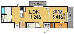 D-room西難波の間取り