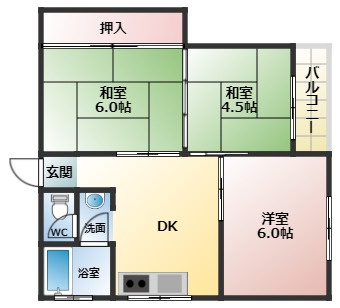 羽曳野市白鳥２丁目の賃貸マンションの間取り