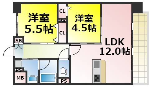 【間取り】 | グレースリバー中之島 仲介手数料無料