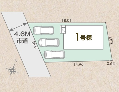 【区画図】 | 高崎市栗崎町　新築住宅 | 並列3台駐車可能！
お気軽にお問い合わせください♪