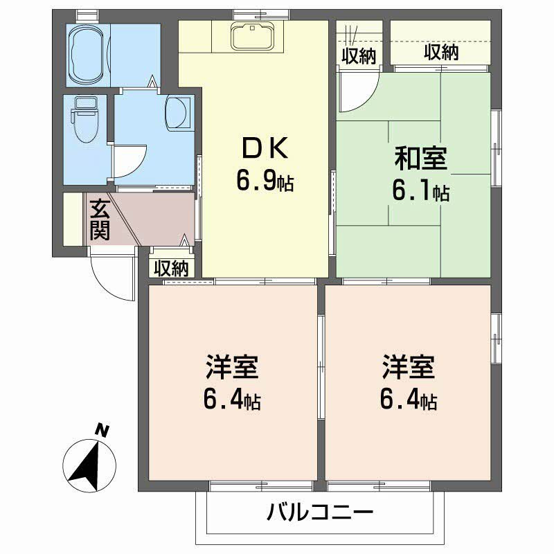 ハイツ・フローラル B棟の間取り