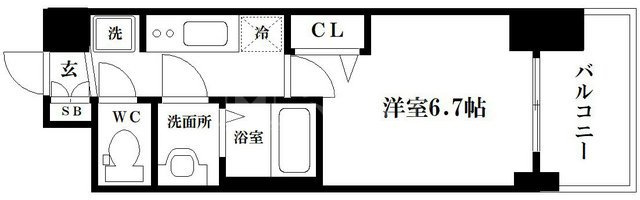 プレサンス谷町九丁目ディセオの間取り