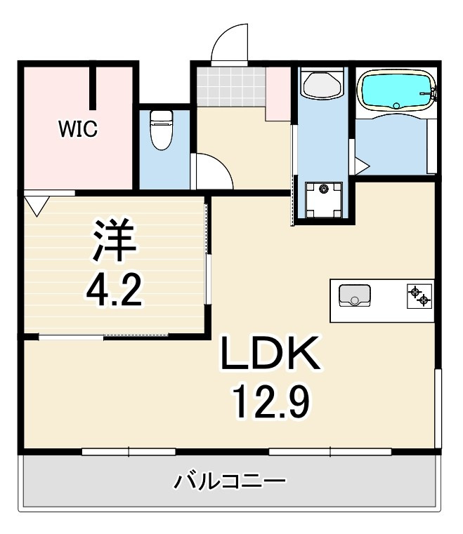 西宮市樋之池町の賃貸マンションの間取り
