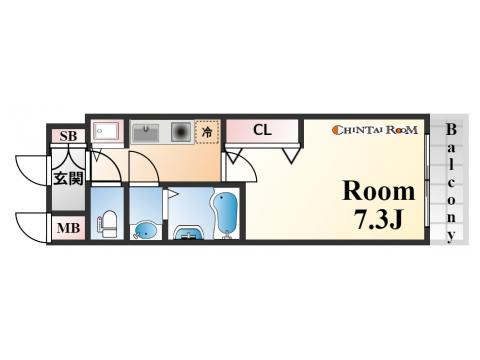プレサンス三宮フラワーロードの間取り