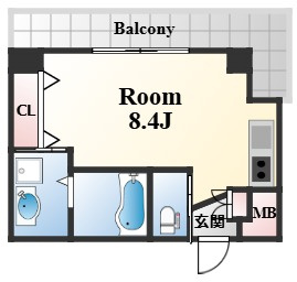 神戸市中央区筒井町３丁目の賃貸マンションの間取り
