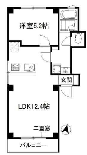 神戸市東灘区岡本８丁目の賃貸マンションの間取り