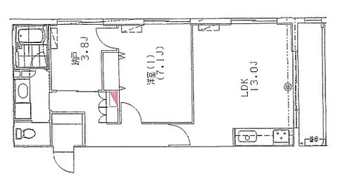 神戸市灘区青谷町３丁目の賃貸マンションの間取り