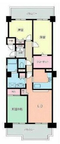 芦屋市新浜町の賃貸マンションの間取り