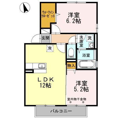 ウィズテリア A棟の間取り|使い勝手の良い間取りです♪