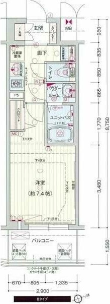 プレサンスジェネ浅草イーストの間取り