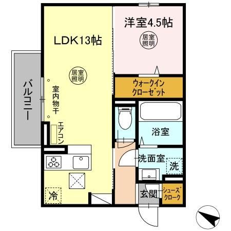 ウエスト・パーク　Aの間取り
