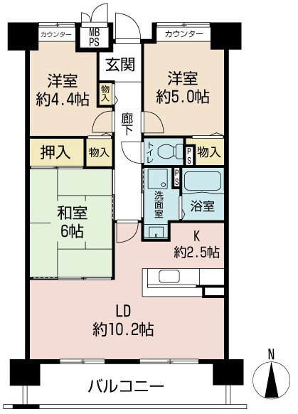 アレフ長吉の間取り