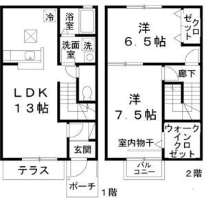 【間取り】 | レストヴィラージュ B棟 | お部屋の間取り図です