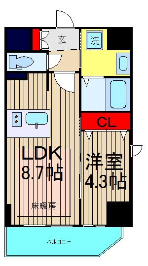 プレサンス難波クチュールの間取り