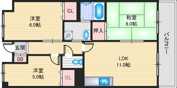 【間取り】 | グリーンシャトーⅡ