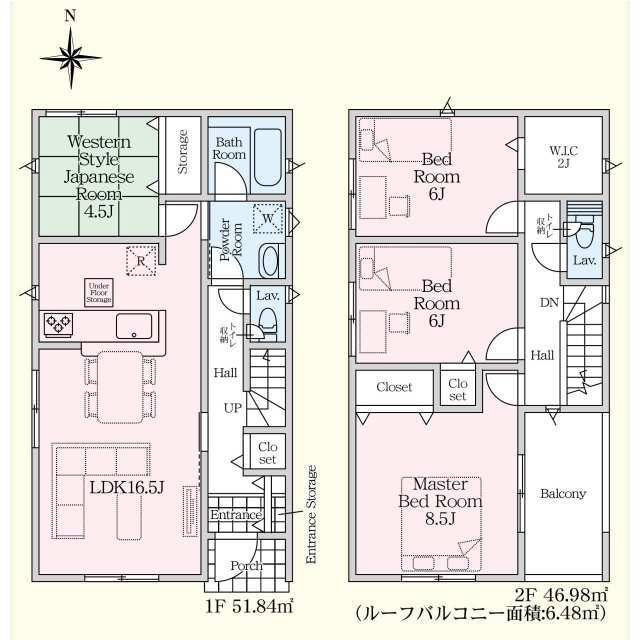 クレイドルガーデン宇都宮市東町第2　新築一戸建ての間取り