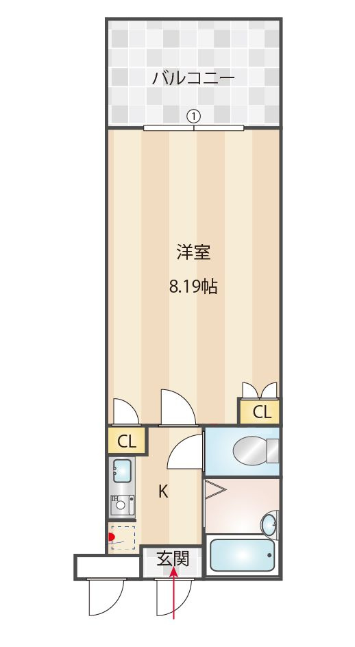 プレシャス博多駅Ａの間取り|使いやすい間取りです。