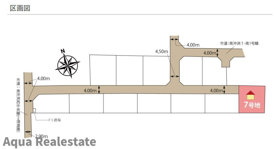 徳島市南沖洲一丁目　新築分譲住宅の区画図