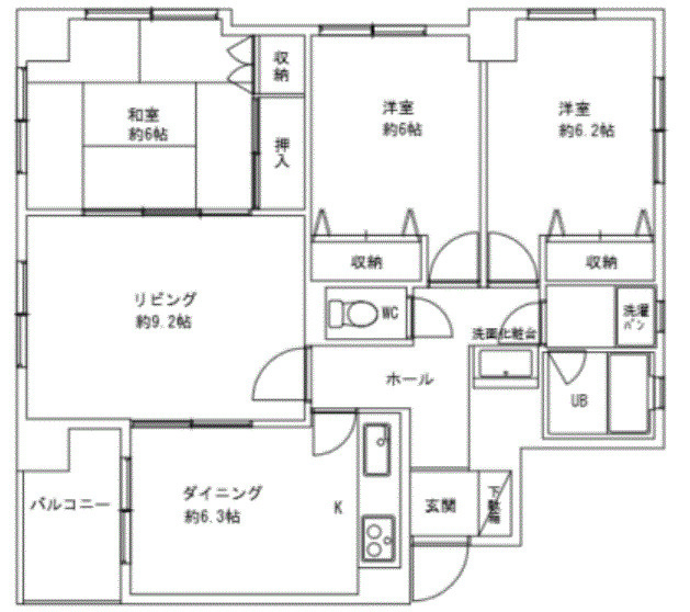 横浜コスタセイスの間取り