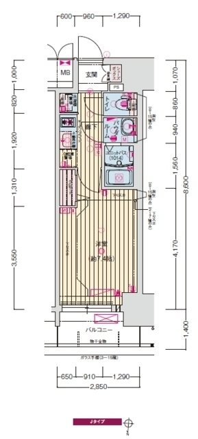 プレサンス　ジェネ　新栄町駅前　葵の間取り