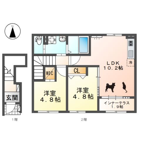 栄生　Ｍ’ｓ　ｃｏｕｒｔの間取り