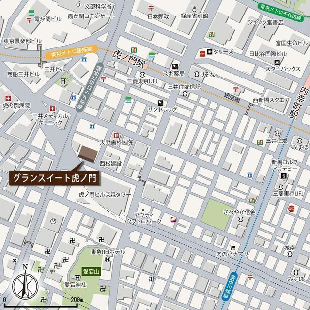 グランスイート虎ノ門の地図