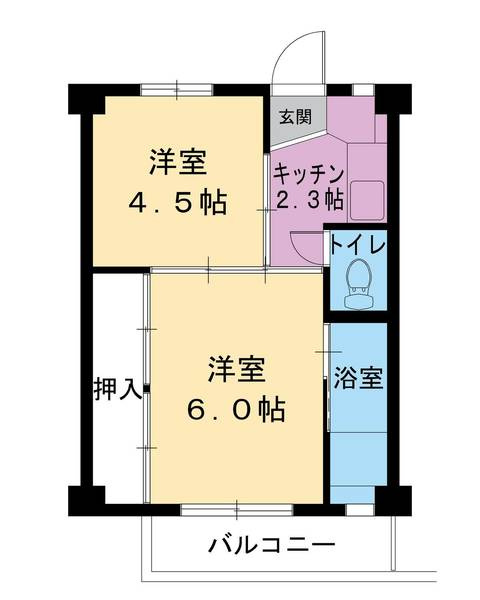 ビレッジハウス安古市1号棟の間取り