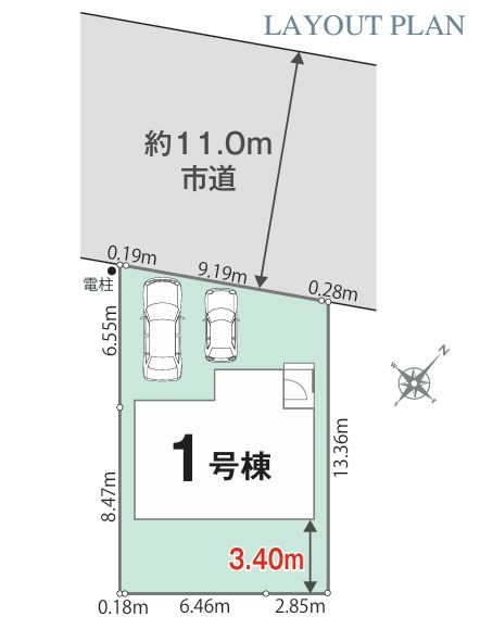 中央区田名新築戸建て　01期1号棟の区画図|配置図「中央区田名新築戸建て　1号棟」