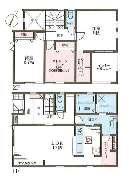 リーブルガーデン東辻 ２号棟 ／新築一戸建の間取り