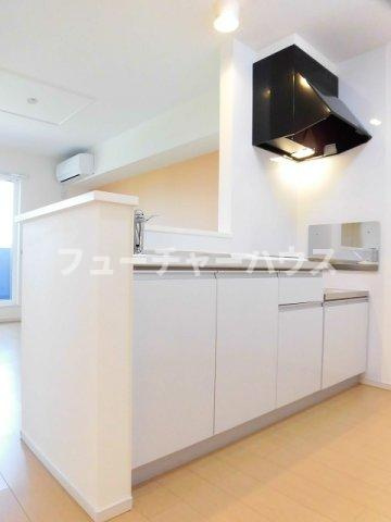 ジャルダン水戸のキッチン|コンパクトなキッチンで掃除もラクラク