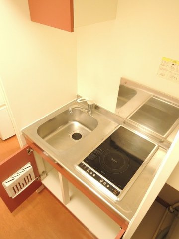 レオパレス中畑のキッチン|電気コンロ２口