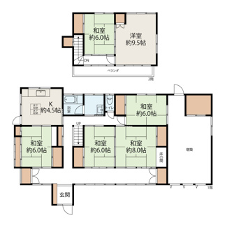 【間取り】 | 桜川市犬田6K中古住宅