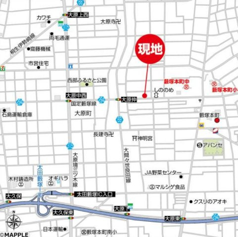 【中古】太田市大原町　４LDKの地図
