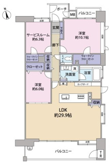 【間取り】 | フローレンス上幟町グランドアーク | 2LDK+S　